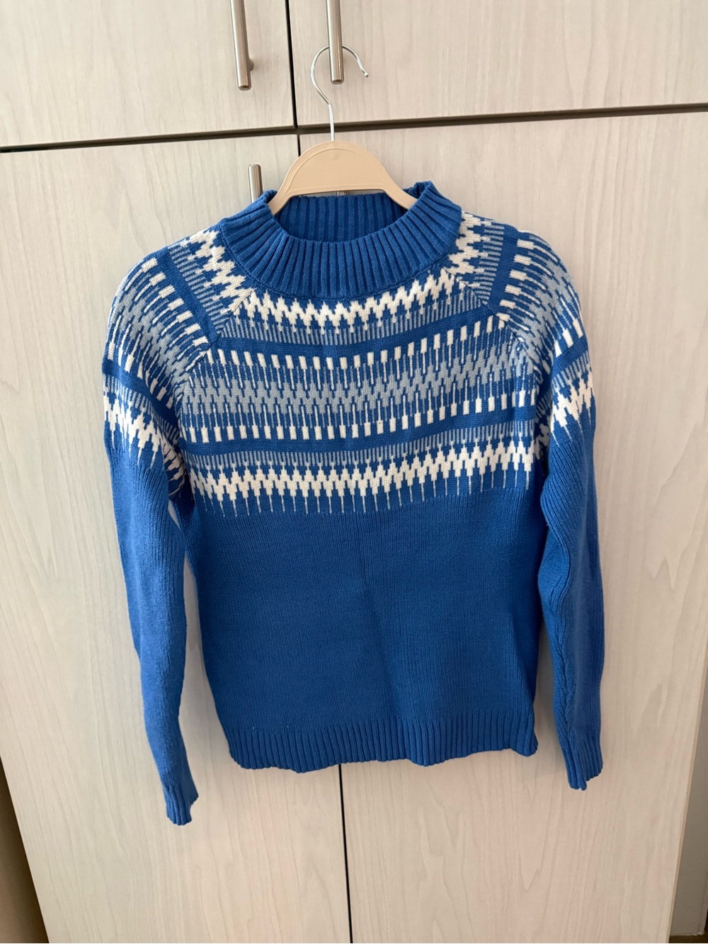 Pink Martini Blue & White Fair Isle Crewneck Sweater - Men's